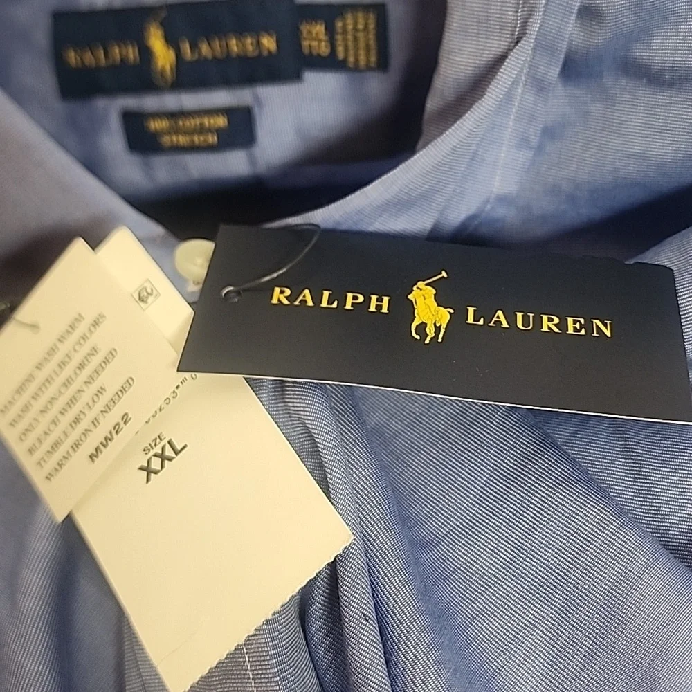 Ralph Lauren Men's Classic Blue Dress Shirt Sz XXL TTG NWT